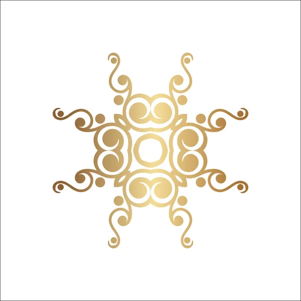 Lüks süs logo. Altın logosu, çiçek geometrik stilize. Basit geometrik kayıt. — Stok Vektör