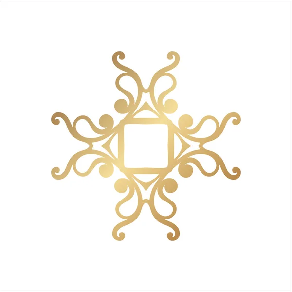 Logotipo ornamentale di lusso. Logo oro, fiore stilizzato geometrico. Semplice segno geometrico . — Vettoriale Stock