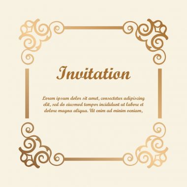 Vektör tasarımı için dekoratif unsur. Metin için yer çerçeve şablonu. Güzel çiçek süs sınır. Dantel dekor. Zarif sanat için doğum günü ve düğün davetiye, tebrik kartı. Süslü köşe.