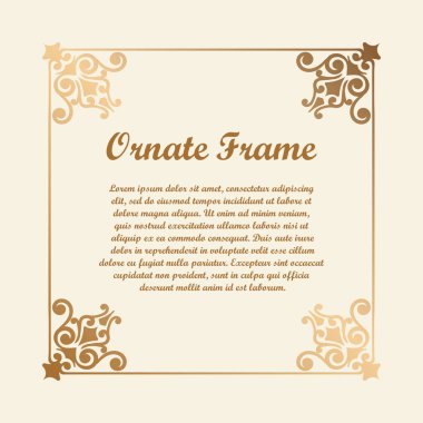 Vektör tasarımı için dekoratif unsur. Metin için yer çerçeve şablonu. Güzel çiçek süs sınır. Dantel dekor. Zarif sanat için doğum günü ve düğün davetiye, tebrik kartı. Süslü köşe.