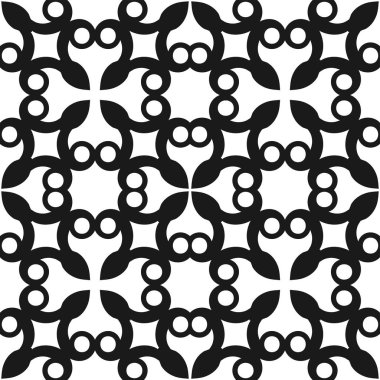 Vektör klasik süs siyah-beyaz desen. Yinelenen öğeleri ile sorunsuz arka plan