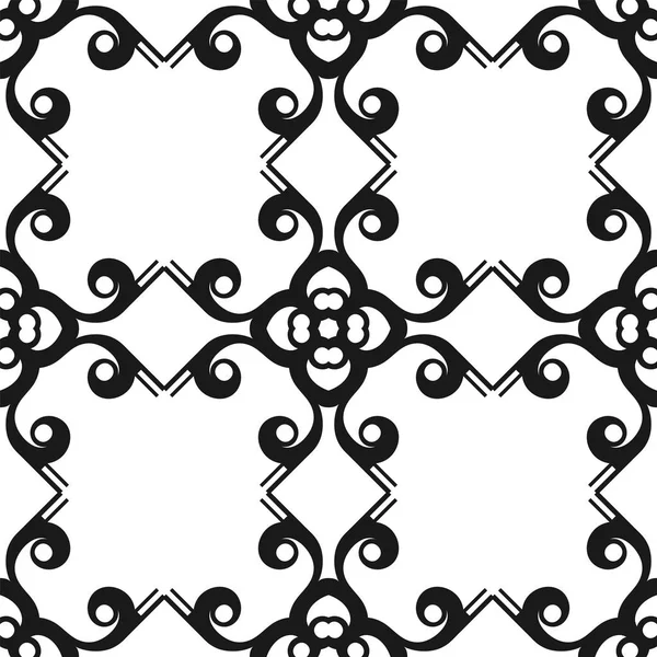 Vektör klasik süs siyah-beyaz desen. Yinelenen öğeleri ile sorunsuz arka plan