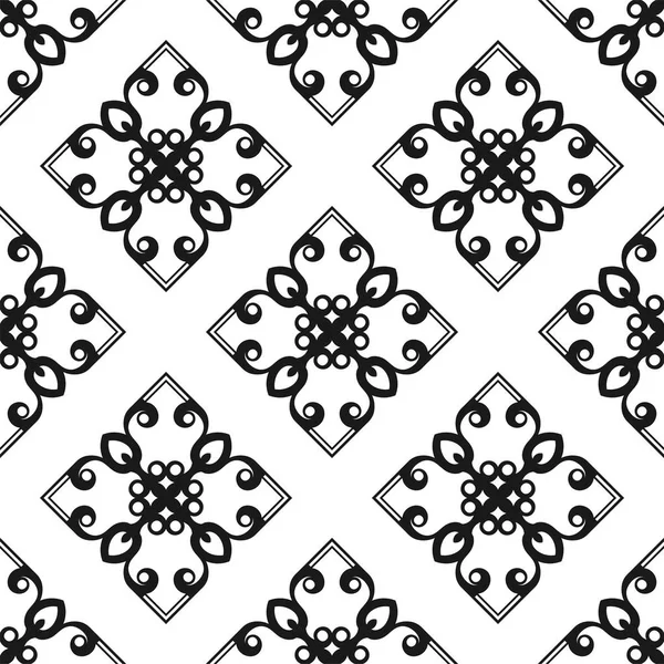 Vektör klasik süs siyah-beyaz desen. Yinelenen öğeleri ile sorunsuz arka plan