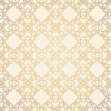 Vektör hat sanat süsleme ve altın gradyan ile seamless modeli. Retro vintage tarzı tasarım için arka plan. Süs dantel. Süslü çiçek dekorasyonu duvar kağıdı için. Sonsuz doku. Anahat desen 