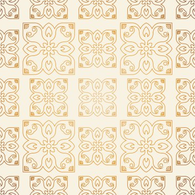 Vektör hat sanat süsleme ve altın gradyan ile seamless modeli. Retro vintage tarzı tasarım için arka plan. Süs dantel. Süslü çiçek dekorasyonu duvar kağıdı için. Sonsuz doku. Anahat desen 