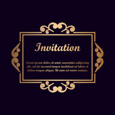 Vektör tasarımı için dekoratif unsur. Metin için yer çerçeve şablonu. Güzel çiçek sınır. Dantel dekor. Zarif sanat için doğum günü ve düğün davetiye, tebrik kartı.