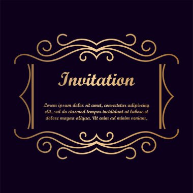Vektör tasarımı için dekoratif unsur. Metin için yer çerçeve şablonu. Güzel çiçek sınır. Dantel dekor. Zarif sanat için doğum günü ve düğün davetiye, tebrik kartı.