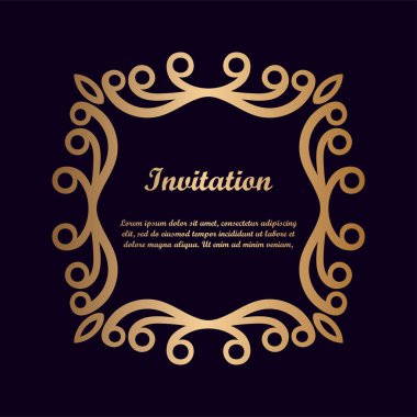 Vektör tasarımı için dekoratif unsur. Metin için yer çerçeve şablonu. Güzel çiçek sınır. Dantel dekor. Zarif sanat için doğum günü ve düğün davetiye, tebrik kartı.