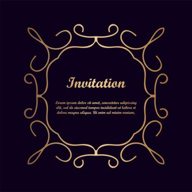 Vektör tasarımı için dekoratif unsur. Metin için yer çerçeve şablonu. Güzel çiçek sınır. Dantel dekor. Zarif sanat için doğum günü ve düğün davetiye, tebrik kartı.