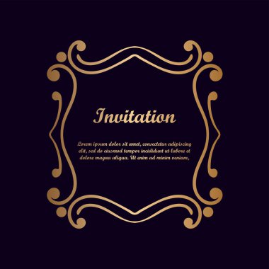 Vektör tasarımı için dekoratif unsur. Metin için yer çerçeve şablonu. Güzel çiçek sınır. Dantel dekor. Zarif sanat için doğum günü ve düğün davetiye, tebrik kartı.