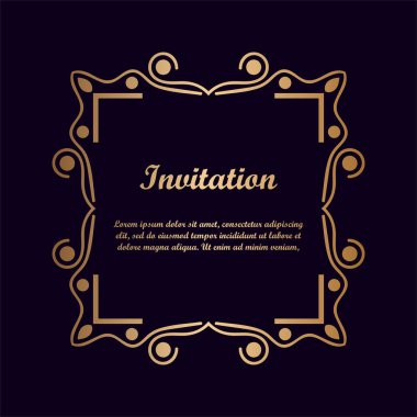 Vektör tasarımı için dekoratif unsur. Metin için yer çerçeve şablonu. Güzel çiçek sınır. Dantel dekor. Zarif sanat için doğum günü ve düğün davetiye, tebrik kartı.