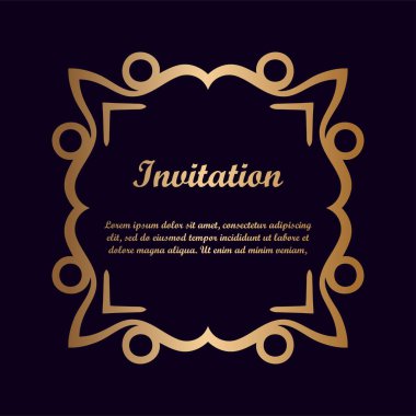 Vektör tasarımı için dekoratif unsur. Metin için yer çerçeve şablonu. Güzel çiçek sınır. Dantel dekor. Zarif sanat için doğum günü ve düğün davetiye, tebrik kartı.