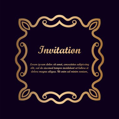 Vektör tasarımı için dekoratif unsur. Metin için yer çerçeve şablonu. Güzel çiçek sınır. Dantel dekor. Zarif sanat için doğum günü ve düğün davetiye, tebrik kartı.
