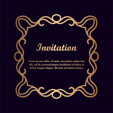 Vektör tasarımı için dekoratif unsur. Metin için yer çerçeve şablonu. Güzel çiçek sınır. Dantel dekor. Zarif sanat için doğum günü ve düğün davetiye, tebrik kartı.