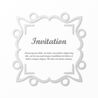 Vektör tasarımı için dekoratif unsur. Metin için yer çerçeve şablonu. Güzel çiçek sınır. Dantel dekor. Zarif sanat için doğum günü ve düğün davetiye, tebrik kartı.