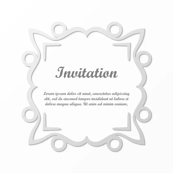 Decoratieve vectorelement voor design. Frame sjabloon met plaats voor tekst. Mooie bloemen grens. Lace decor. Elegant art voor verjaardag en wenskaart, uitnodiging bruiloft. — Stockvector