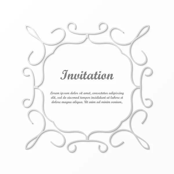 Élément décoratif vectoriel pour le design. Modèle de cadre avec place pour le texte. Belle bordure florale. Décor en dentelle. Art élégant pour anniversaire et carte de voeux, invitation de mariage . — Image vectorielle