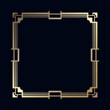 Vintage retro kenarlık ve çerçeve Art Deco tarzında. Tasarım şablonu. Vektör çizim