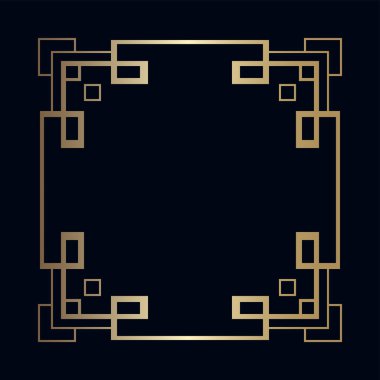 Vintage retro kenarlık ve çerçeve Art Deco tarzında. Tasarım şablonu. Vektör çizim