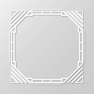 Vintage retro kenarlık ve çerçeve Art Deco tarzında. Tasarım şablonu. Vektör çizim