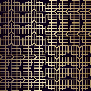 Altın gradyan ile 1920'lerin art deco retro vintage tarzı desen. Vektör çizim.