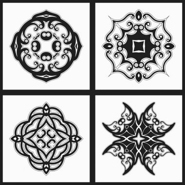 Lüks süs logolar ayarlayın. Vektör çizim