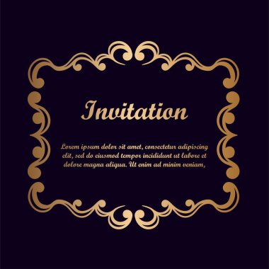 Vektör tasarımı için dekoratif unsur. Metin için yer çerçeve şablonu. Güzel çiçek sınır. Dantel dekor. Zarif sanat için doğum günü ve düğün davetiye, tebrik kartı.