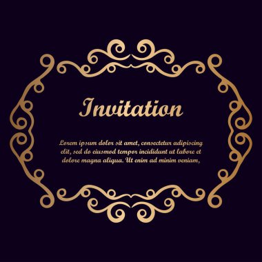 Vektör tasarımı için dekoratif unsur. Metin için yer çerçeve şablonu. Güzel çiçek sınır. Dantel dekor. Zarif sanat için doğum günü ve düğün davetiye, tebrik kartı.
