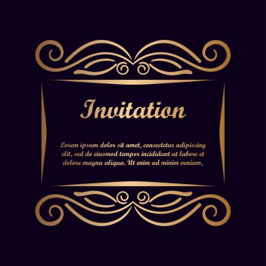 Vektör tasarımı için dekoratif unsur. Metin için yer çerçeve şablonu. Güzel çiçek sınır. Dantel dekor. Zarif sanat için doğum günü ve düğün davetiye, tebrik kartı.
