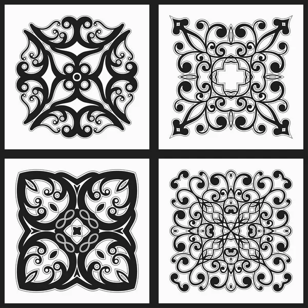 Luxury ornamental logos set. Vector illustration — Stock Vector