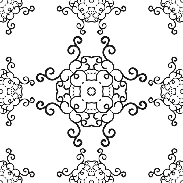 Vektor klassische ornamentale Schwarz-Weiß-Muster. nahtloser abstrakter Hintergrund mit sich wiederholenden Elementen — Stockvektor