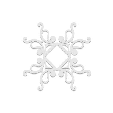 Lüks süs gri logo, çiçek geometrik stilize. Basit geometrik kayıt.