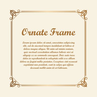 Vektör tasarımı için dekoratif unsur. Metin için yer çerçeve şablonu. Güzel çiçek süs sınır. Dantel dekor. Zarif sanat için doğum günü ve düğün davetiye, tebrik kartı. Süslü köşe.