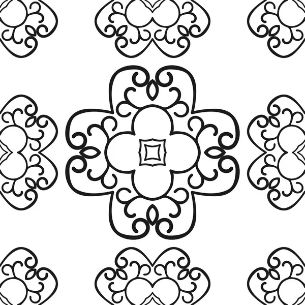 Vektor klassische ornamentale Schwarz-Weiß-Muster. nahtloser abstrakter Hintergrund mit sich wiederholenden Elementen — Stockvektor