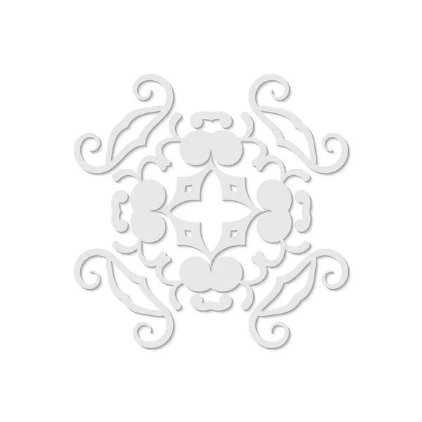 Luxuriöse ornamentale graue Logo, Blume geometrische Stilisierung. einfaches geometrisches Zeichen. — Stockvektor