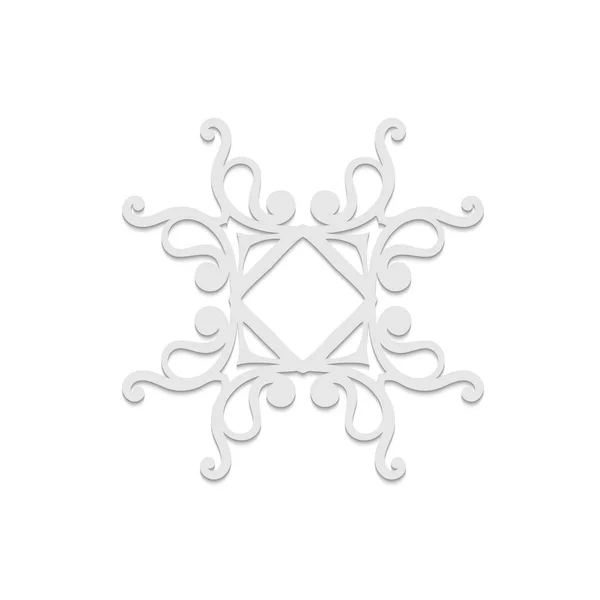 Ozdobne logo szary luksusowych, kwiat geometrycznej stylizacja. Proste geometryczne znak. — Wektor stockowy