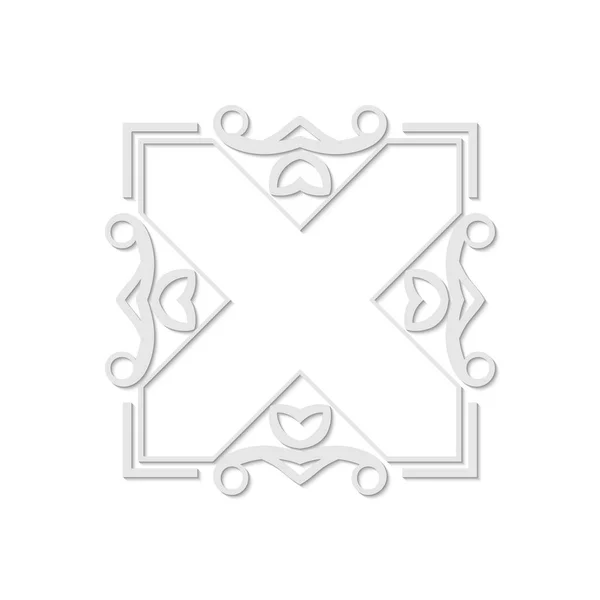 Luxus díszítő szürke logó, virág geometriai stilizál. Egyszerű geometriai jele. — Stock Vector