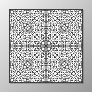 Dikişsiz soyut süs siyah-beyaz desen. Vektör çizim