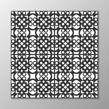 Dikişsiz soyut süs siyah-beyaz desen. Vektör çizim