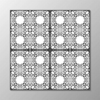 Dikişsiz soyut süs siyah-beyaz desen. Vektör çizim