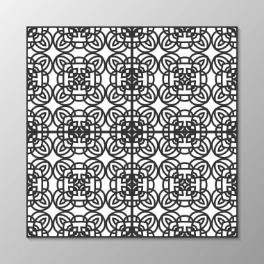 Dikişsiz soyut süs siyah-beyaz desen. Vektör çizim