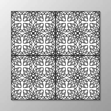 Dikişsiz soyut süs siyah-beyaz desen. Vektör çizim