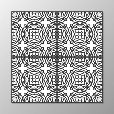 Dikişsiz soyut süs siyah-beyaz desen. Vektör çizim