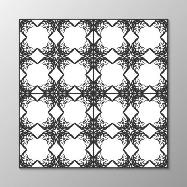 Dikişsiz soyut süs siyah-beyaz desen. Vektör çizim