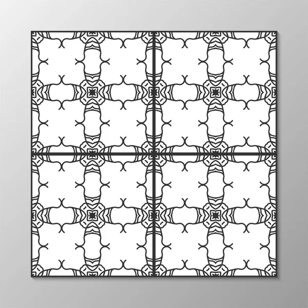 Dikişsiz soyut süs siyah-beyaz desen. Vektör çizim