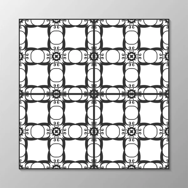 Dikişsiz soyut süs siyah-beyaz desen. Vektör çizim