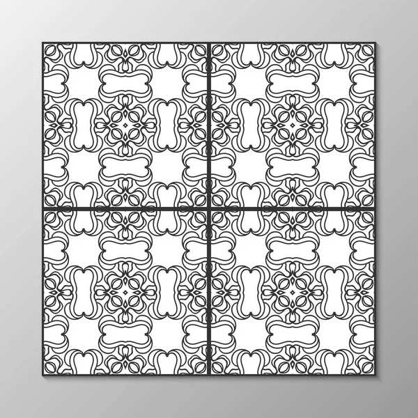 Seamless abstract ornamental black and white pattern. Vector illustration — Stock Vector