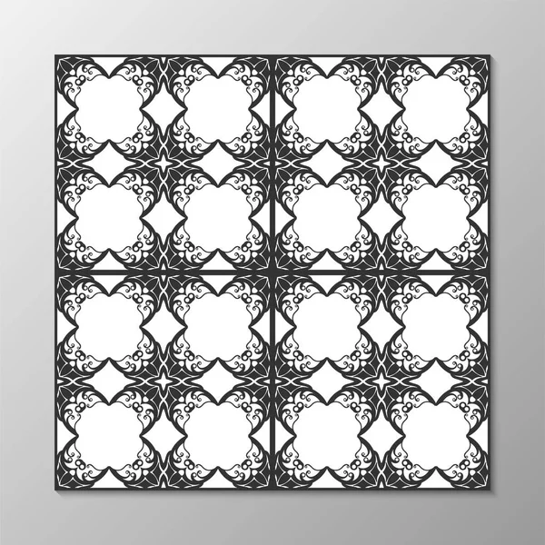 Dikişsiz soyut süs siyah-beyaz desen. Vektör çizim