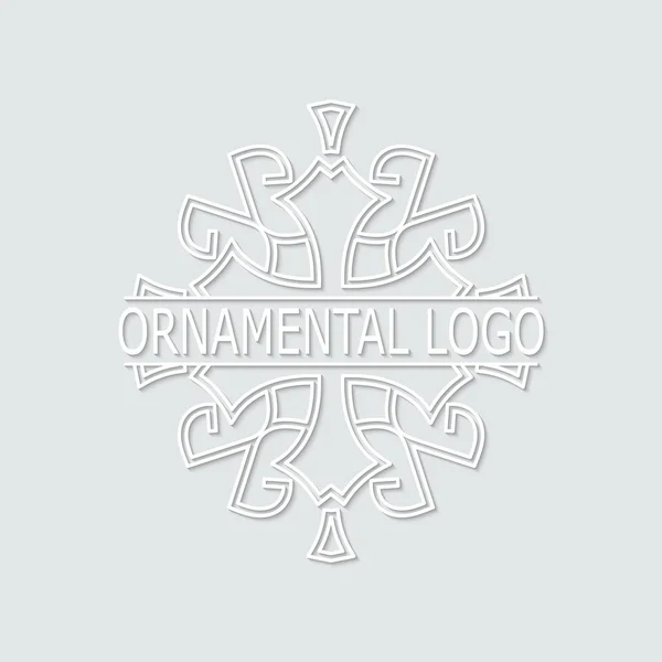 Вінтажна біла геометрична лінійна 3d векторна рамка, етикетка для вашого логотипу. Векторні ілюстрації — стоковий вектор