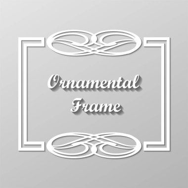 Beyaz vektör dekoratif çerçeve metin için yer ile. Şablon için doğum günü ve düğün davetiye, tebrik kartı